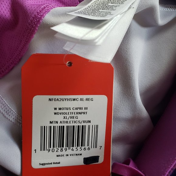 NWT North Face Fern Print Motus Purple Capri XL - Picture 7 of 10